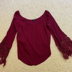 Red Off the Shoulder Blouse